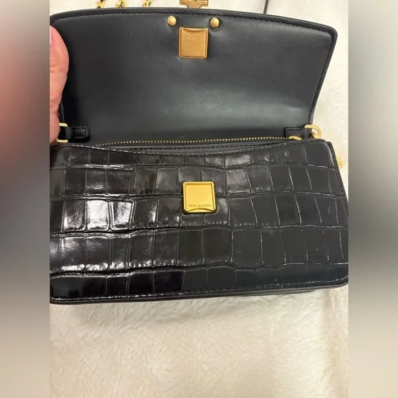 Tory Burch Britten Croc Leather Crossbag - Picture 8 of 14
